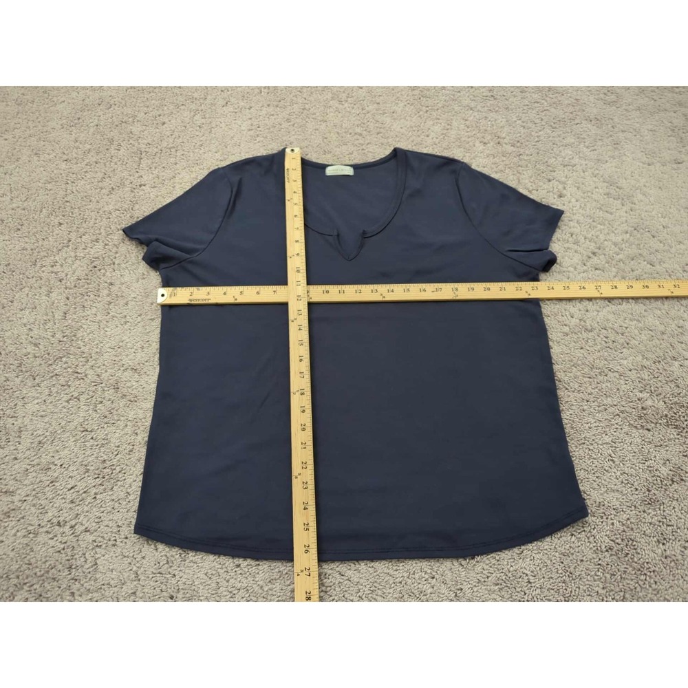 Frankee &‎ Skylarr T Shirt Womens 3X PLUS Blue Short Sleeve V-Neck Casual - Picture 3 of 6